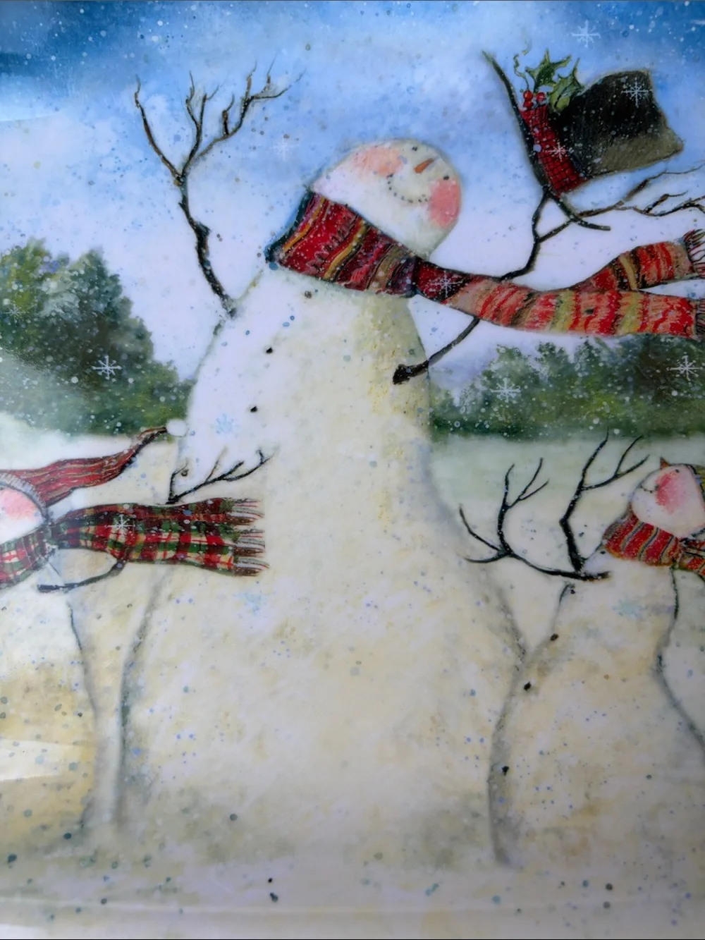 Susan Winget Snowman Ornament Plate